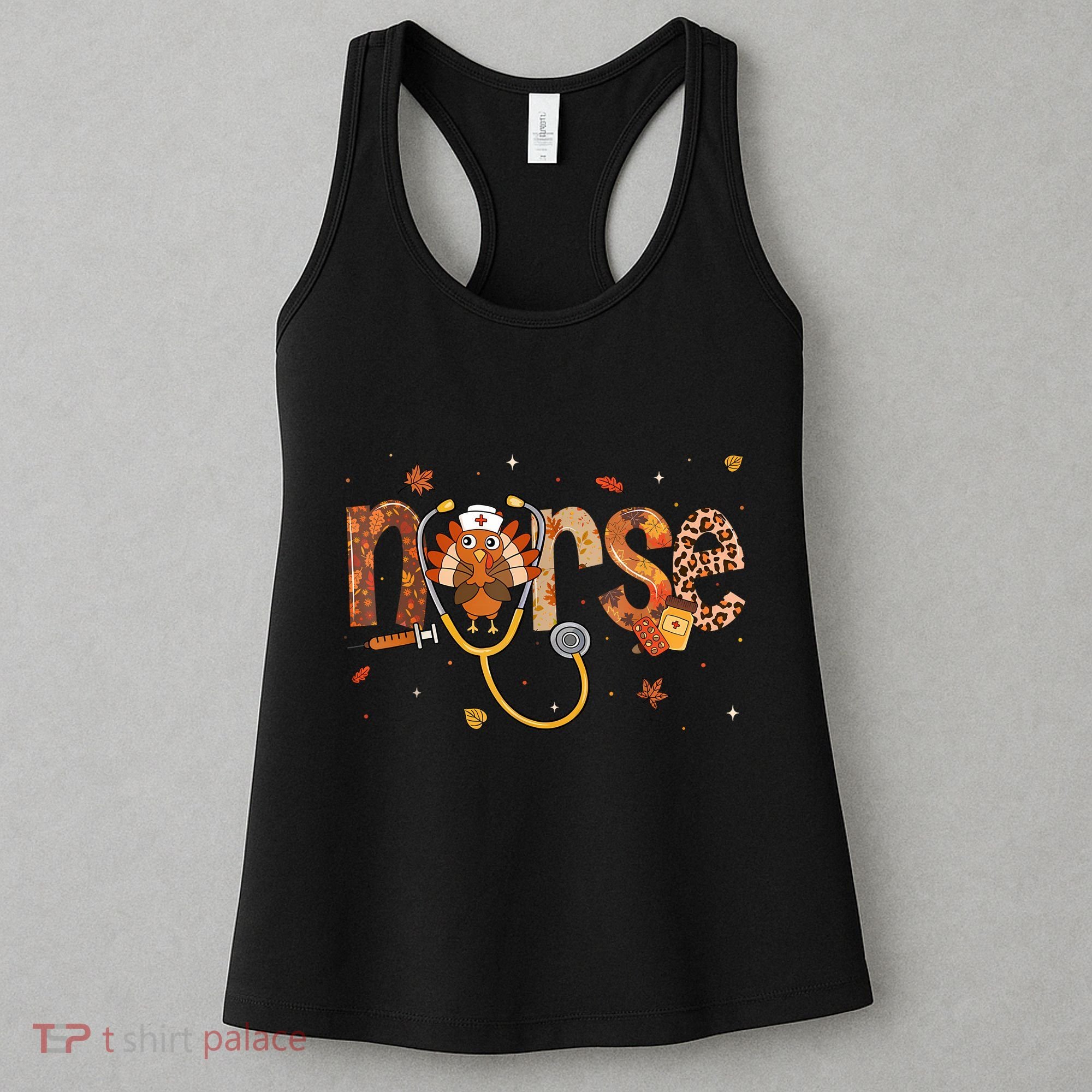 Thanksgiving Nurse Women Girl Turkey Fall Scrub Top Women's Tank Top