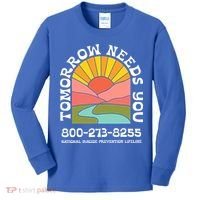 Tomorrow Needs You National Suicide Prevention Lifeline Kids Long Sleeve Shirt thumb 0