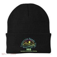 Tomorrow Needs You Suicide Awareness Suicide Prevention Beanie thumb 0