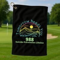 Tomorrow Needs You Suicide Awareness Suicide Prevention Golf Towel thumb 1