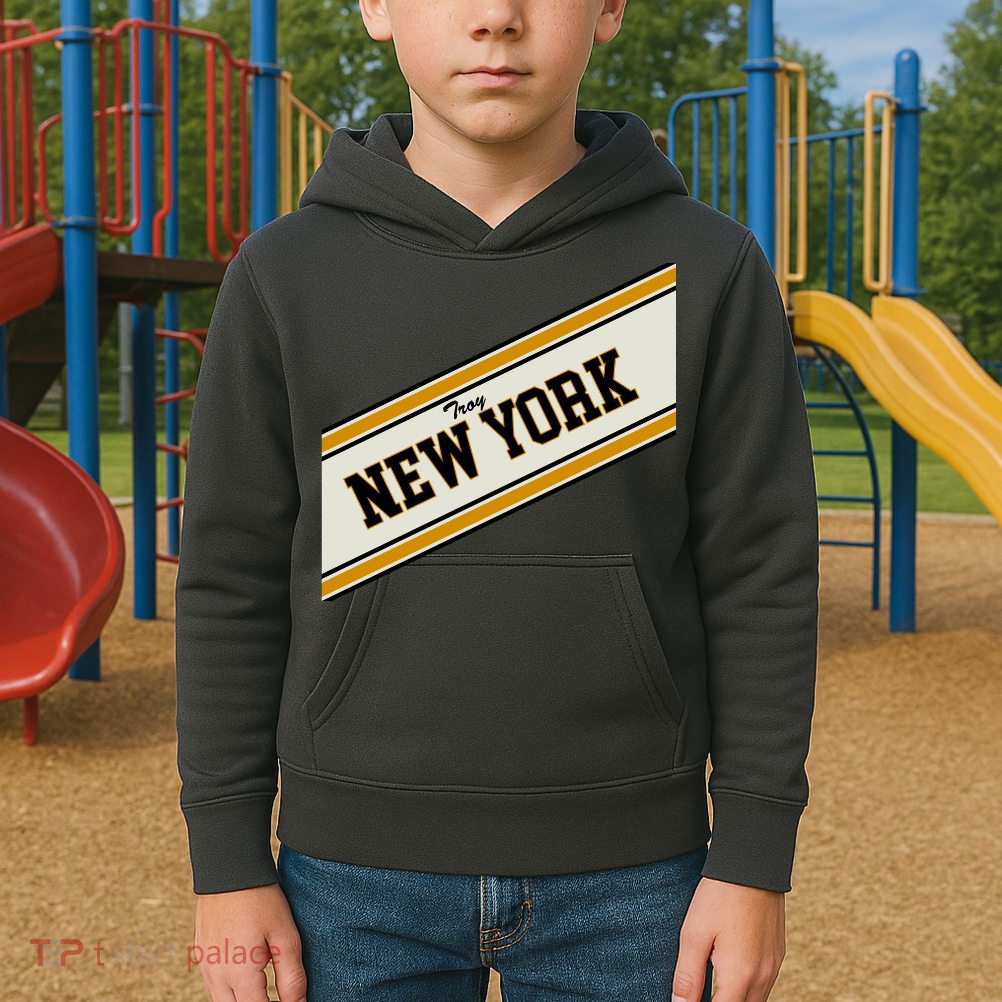 Troy New York Varsity Logo Kids Hoodie