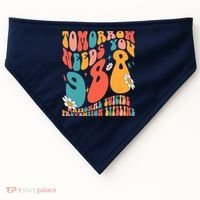 Tomorrow Needs You 988 National Suicide Prevention Lifeline USA-Made Doggie Bandana thumb 0