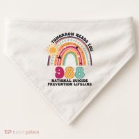 Tomorrow Needs You 988 National Suicide Prevention Lifeline USA-Made Doggie Bandana thumb 0