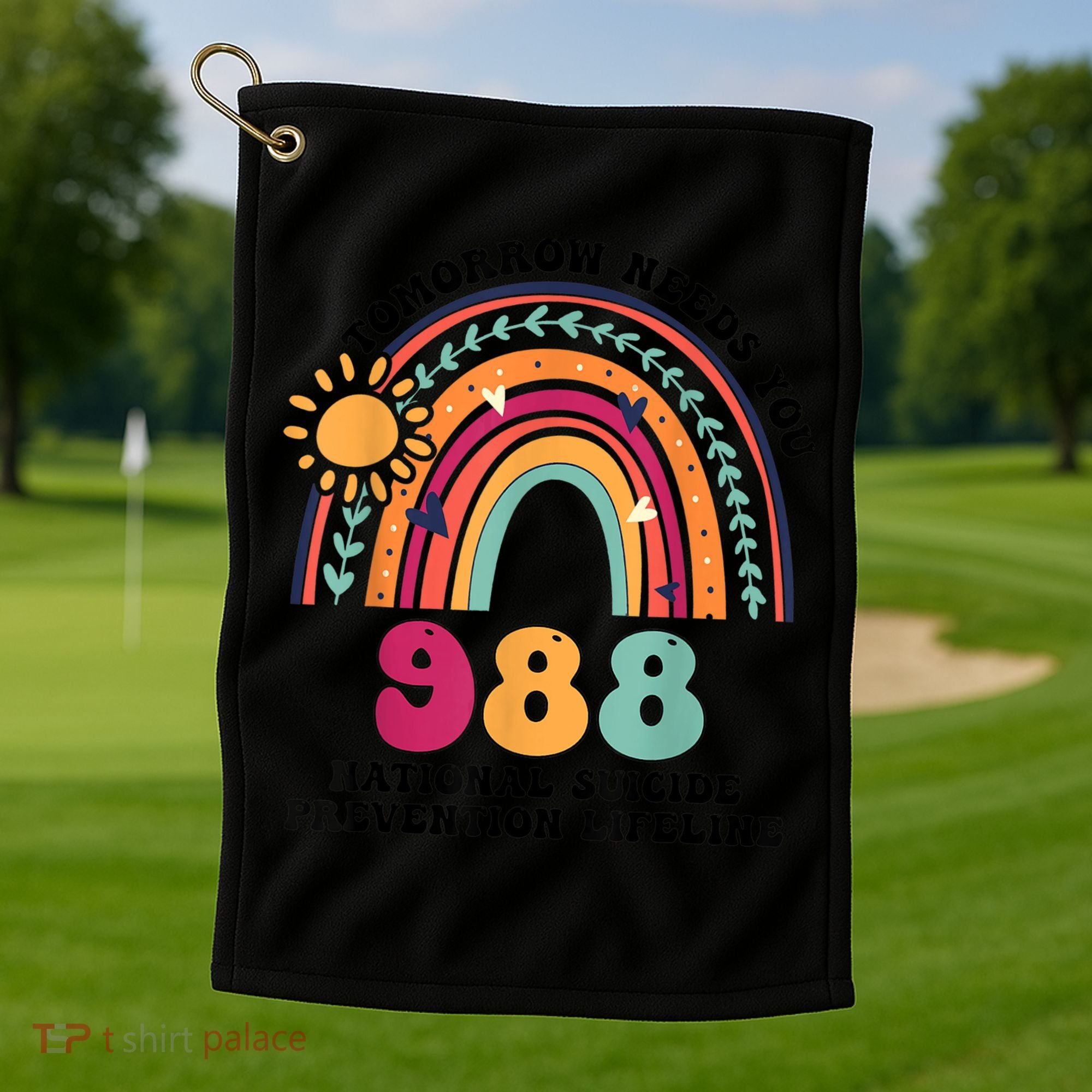 Tomorrow Needs You 988 National Suicide Prevention Lifeline Golf Towel