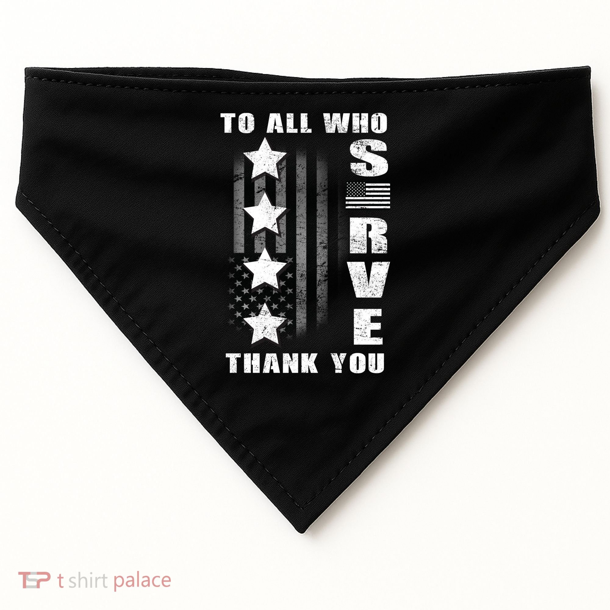 To All Who Served Thank You USA-Made Doggie Bandana