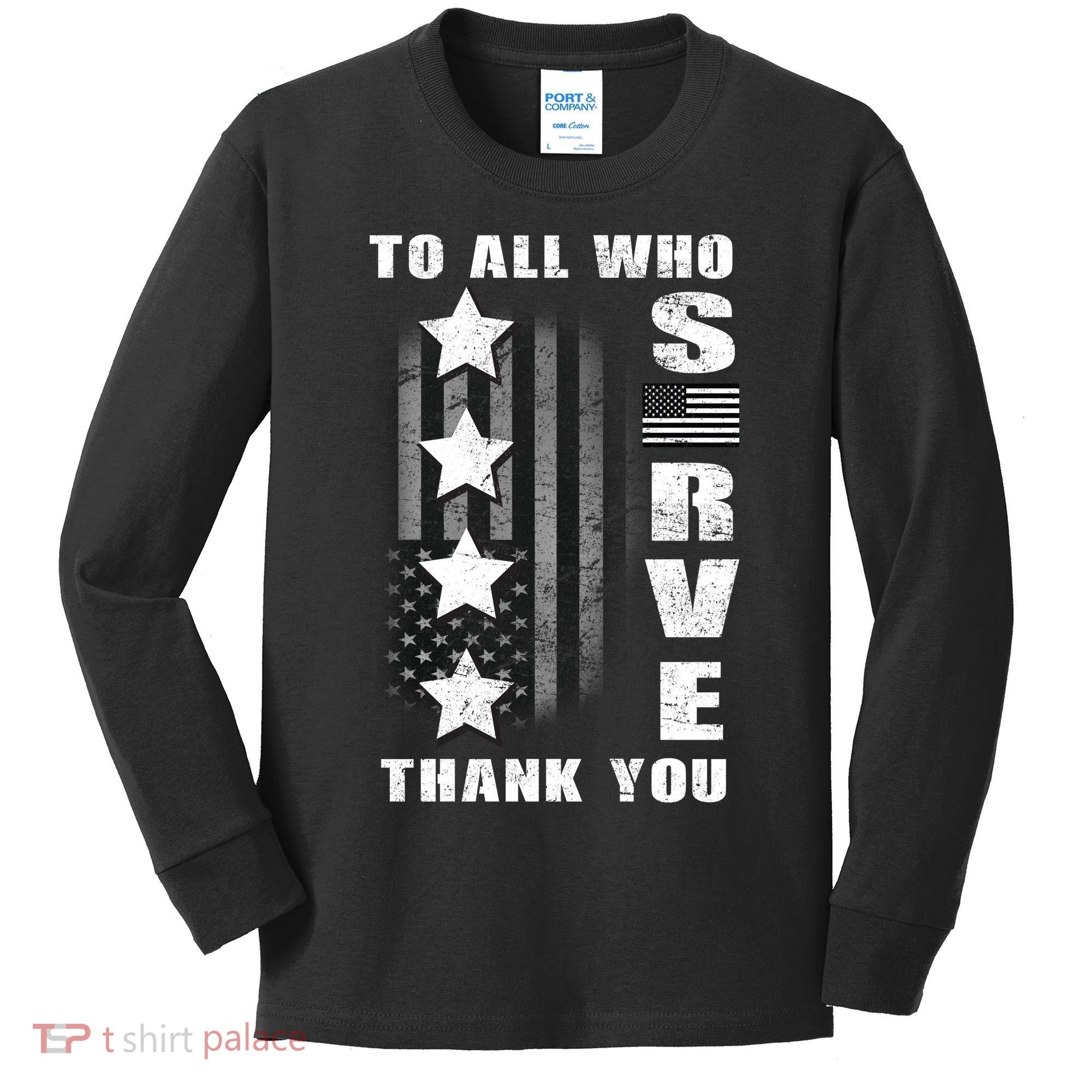 To All Who Served Thank You Kids Long Sleeve Shirt