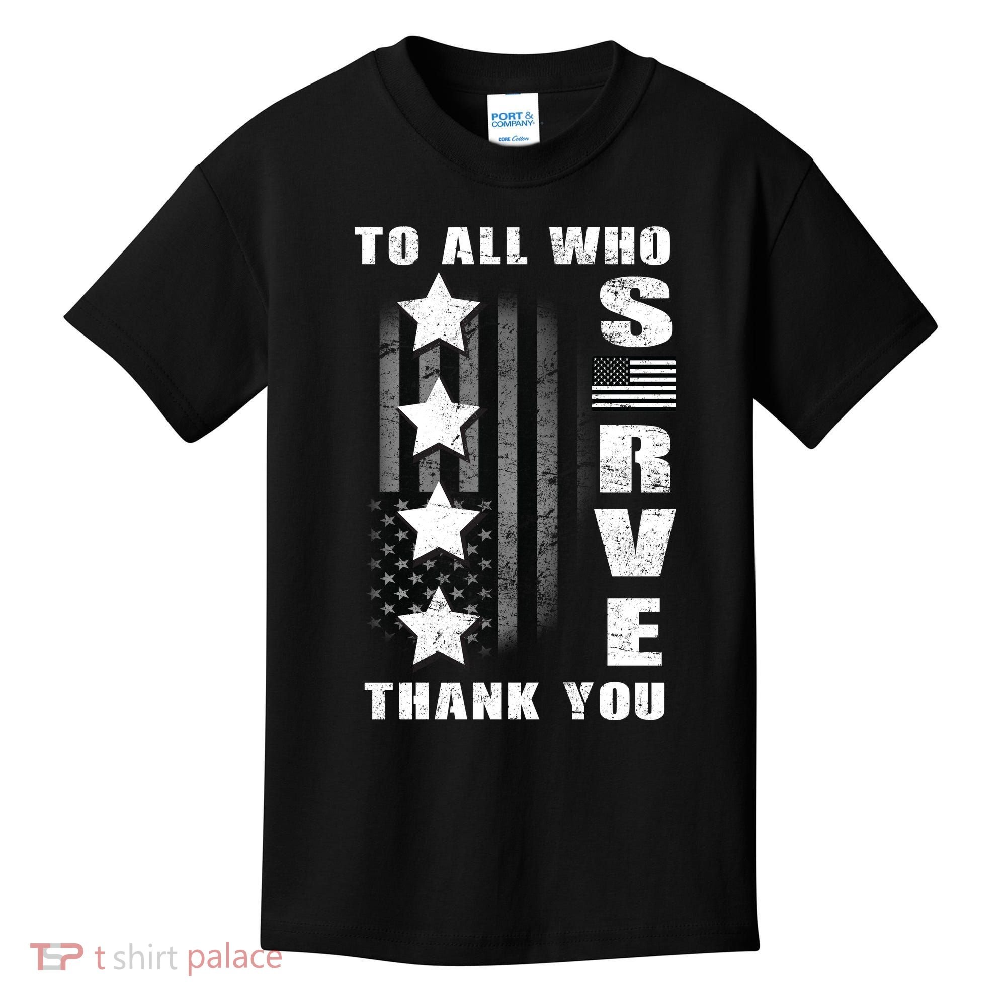 To All Who Served Thank You Kids T-Shirt