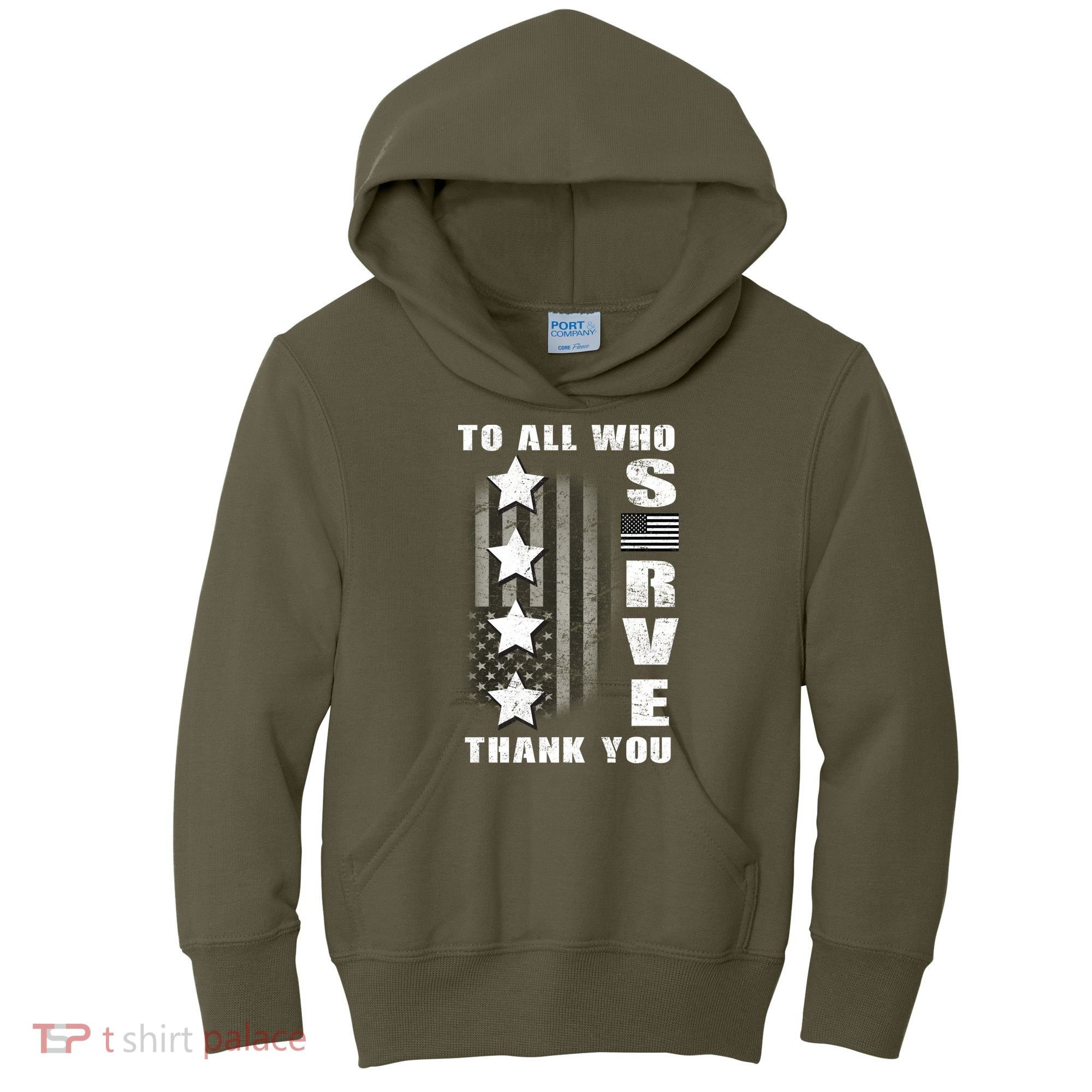 To All Who Served Thank You Kids Hoodie