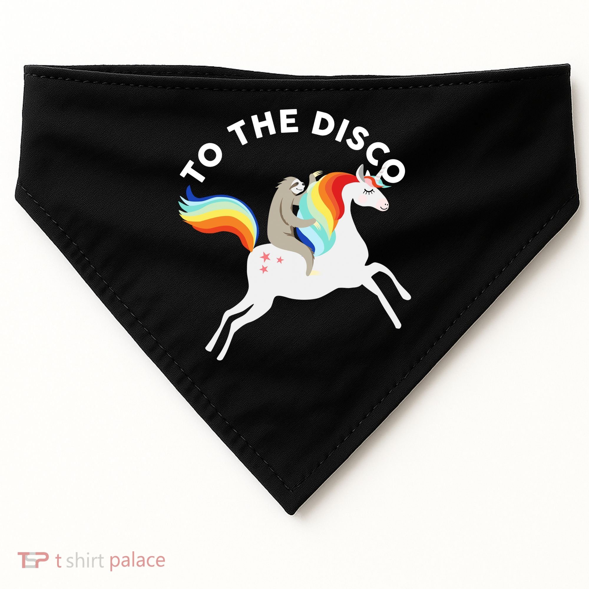 To The Disco Funny Sloth Unicorn USA-Made Doggie Bandana
