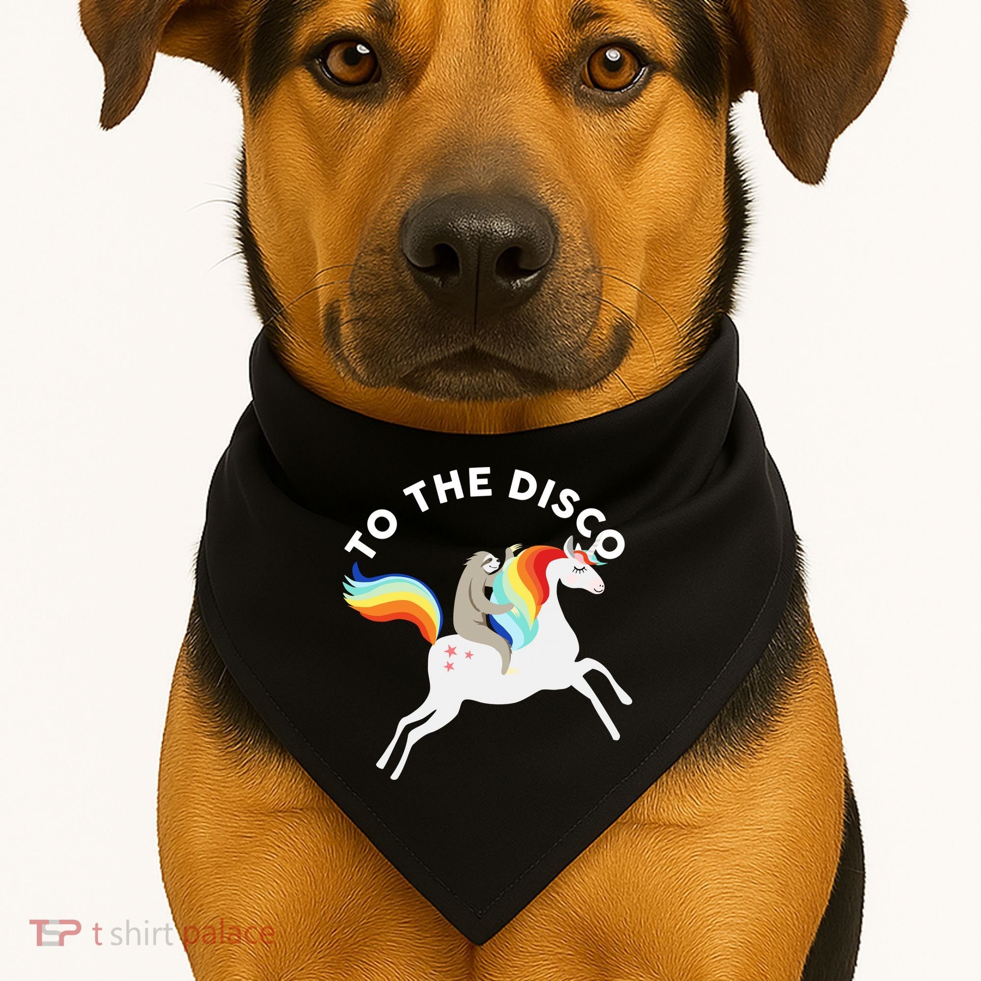 To The Disco Funny Sloth Unicorn USA-Made Doggie Bandana