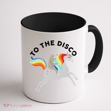 To The Disco Funny Sloth Unicorn Coffee Mug back