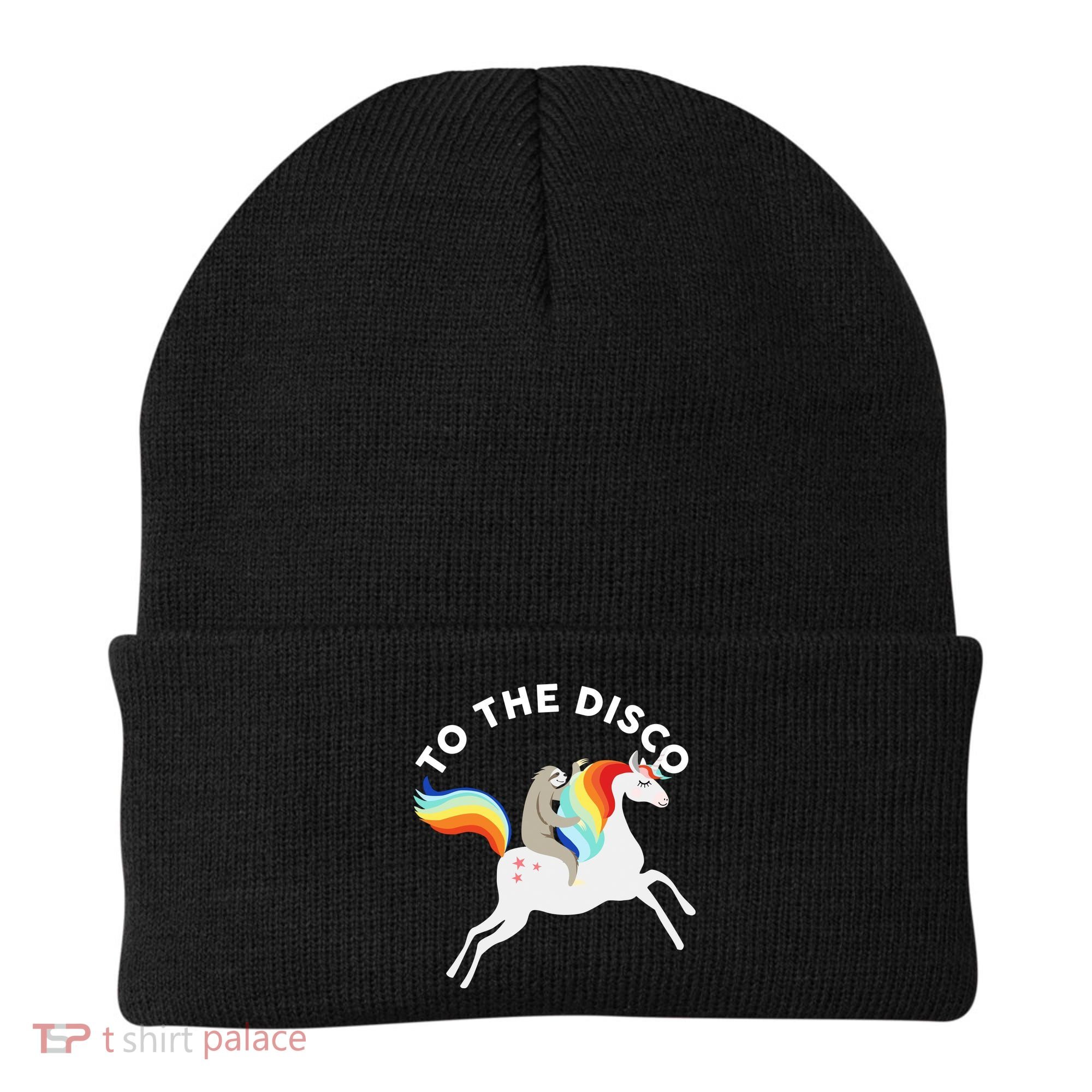 To The Disco Funny Sloth Unicorn Beanie