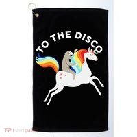 To The Disco Funny Sloth Unicorn Golf Towel thumb 0