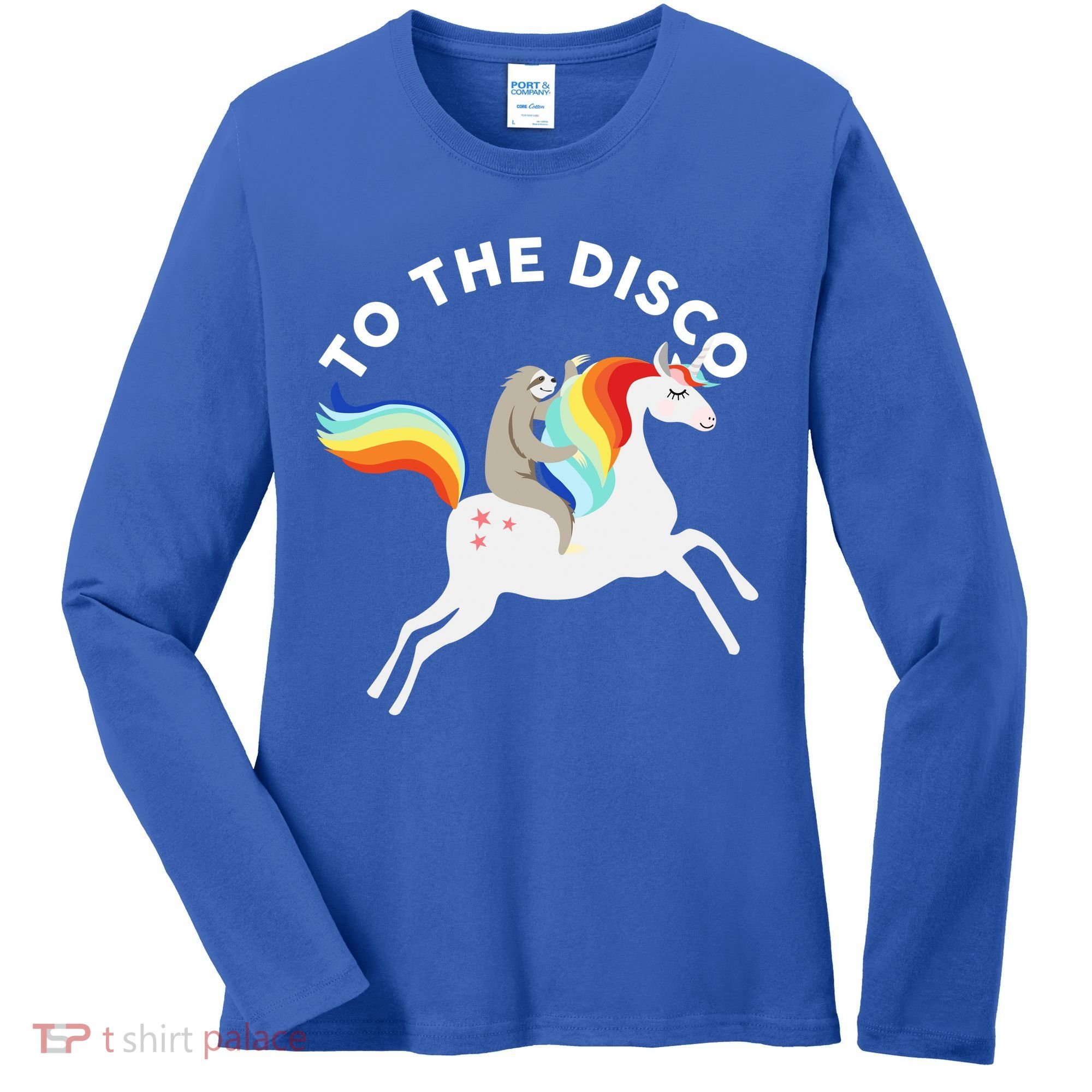 To The Disco Funny Sloth Unicorn Women's Long Sleeve Shirt