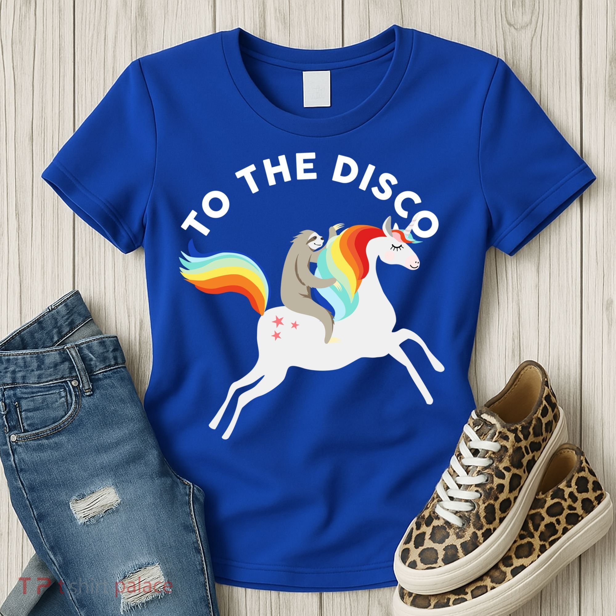 To The Disco Funny Sloth Unicorn Women's T-Shirt
