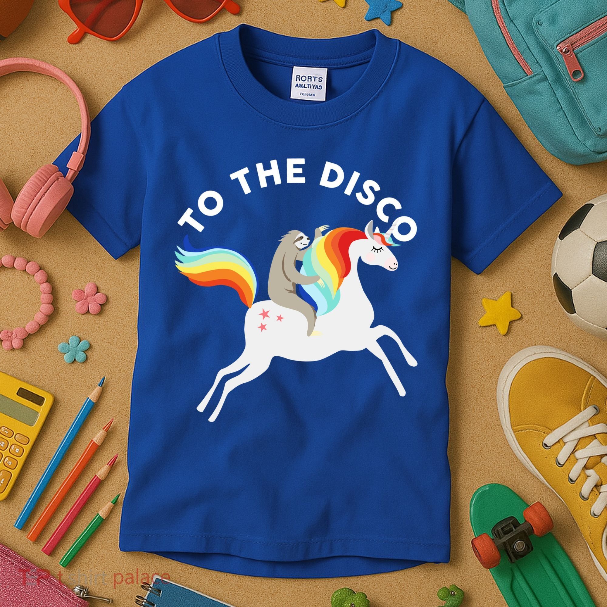 To The Disco Funny Sloth Unicorn Kids T-Shirt