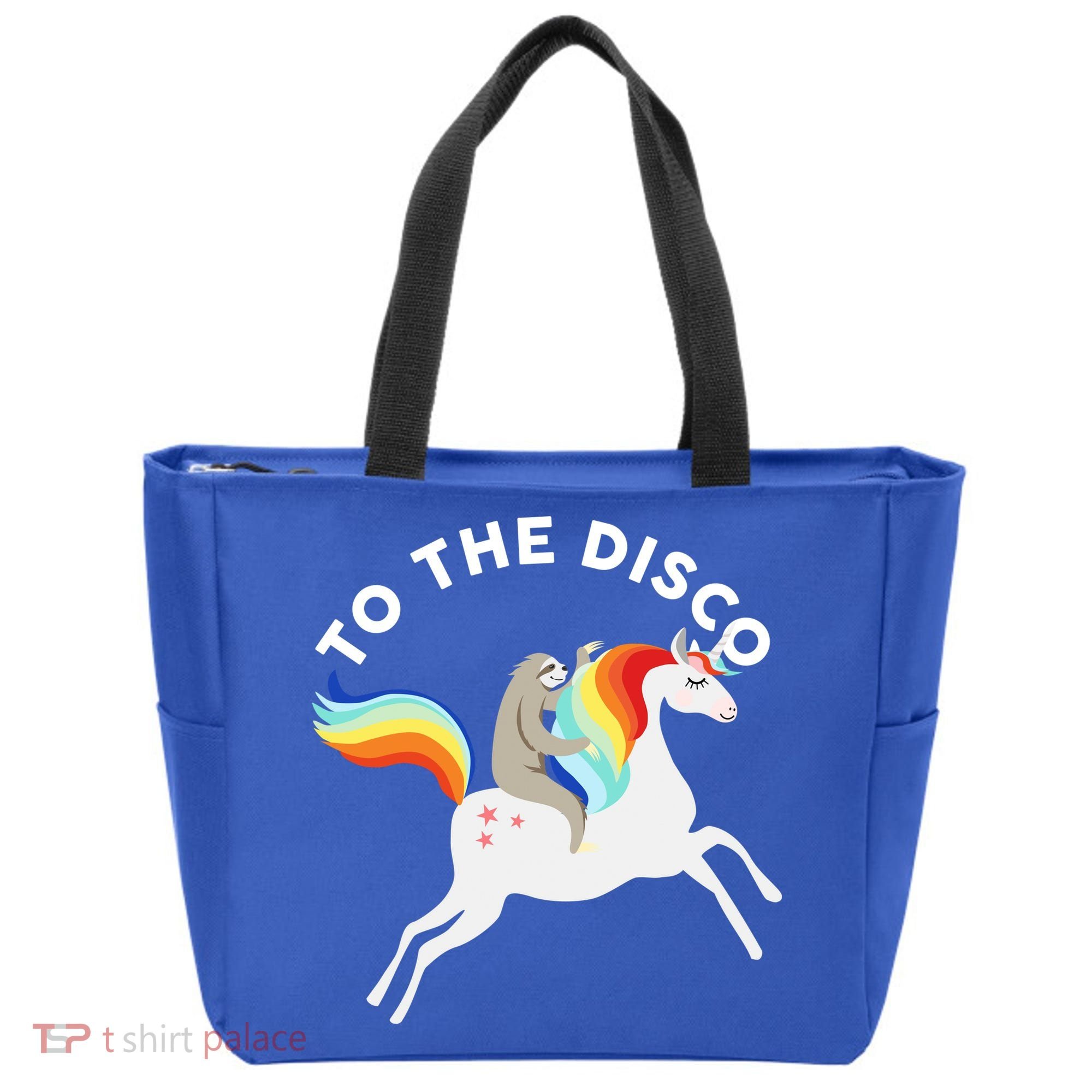 To The Disco Funny Sloth Unicorn Tote Bag