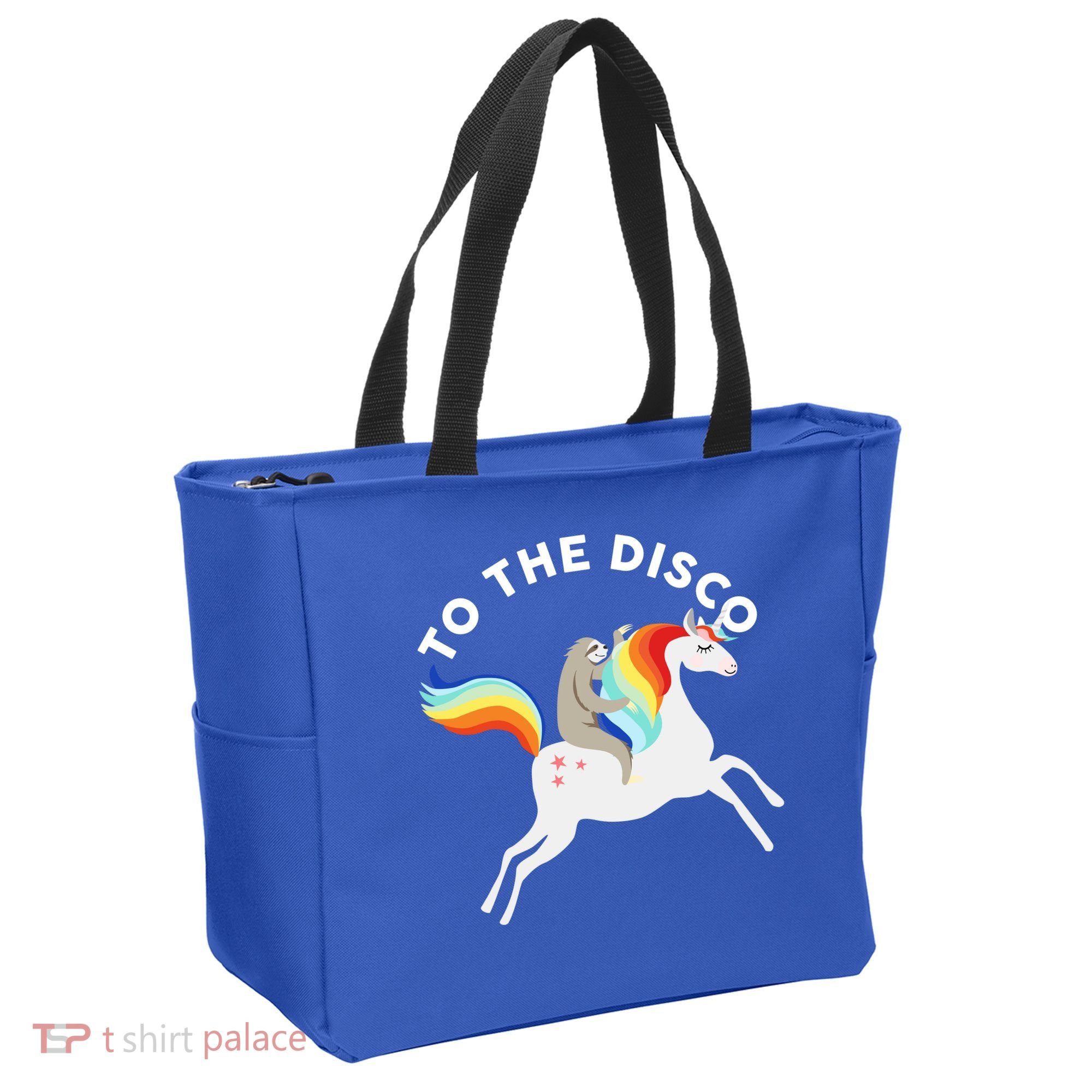 To The Disco Funny Sloth Unicorn Tote Bag
