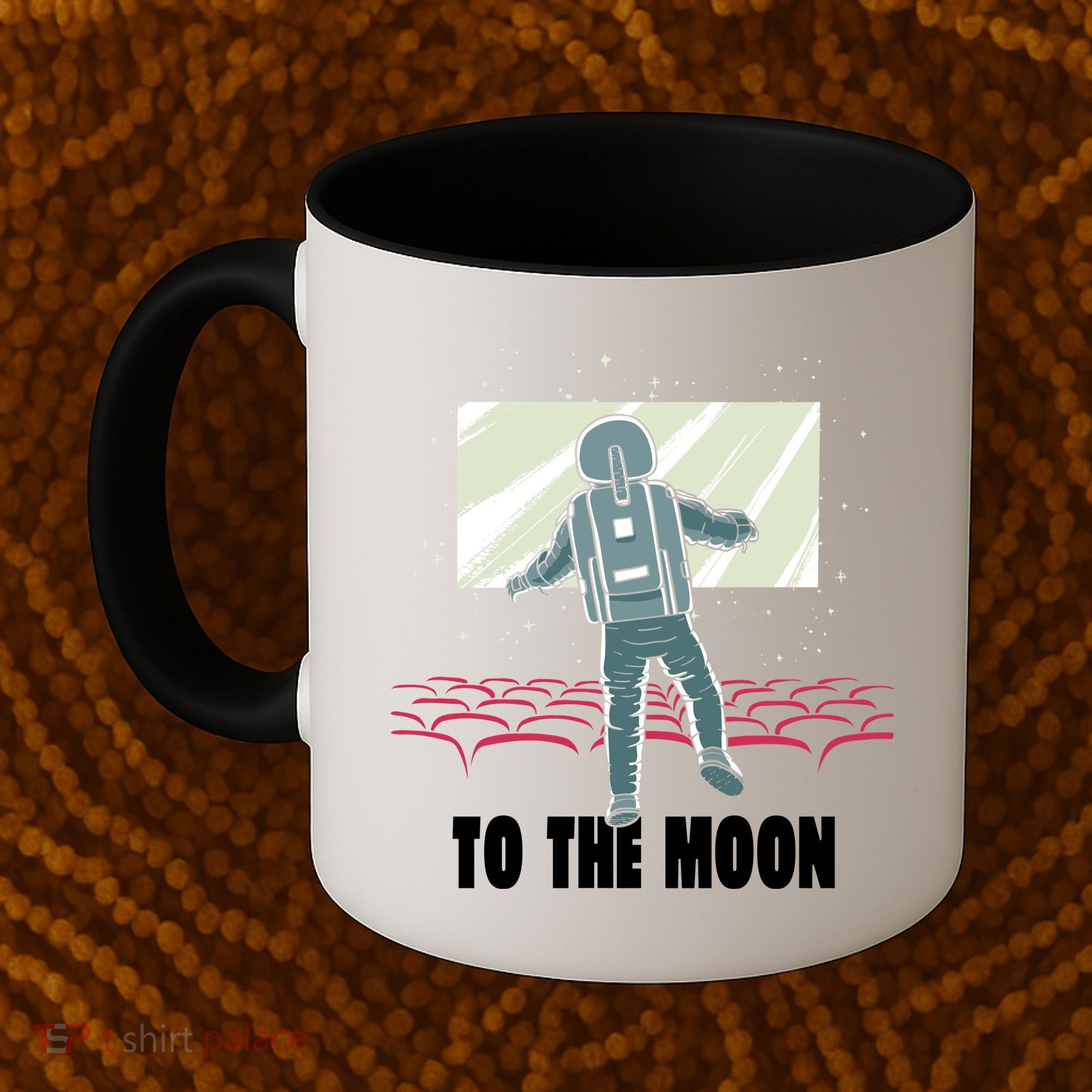 To The Moon Astronaut Movie Theatre Coffee Mug