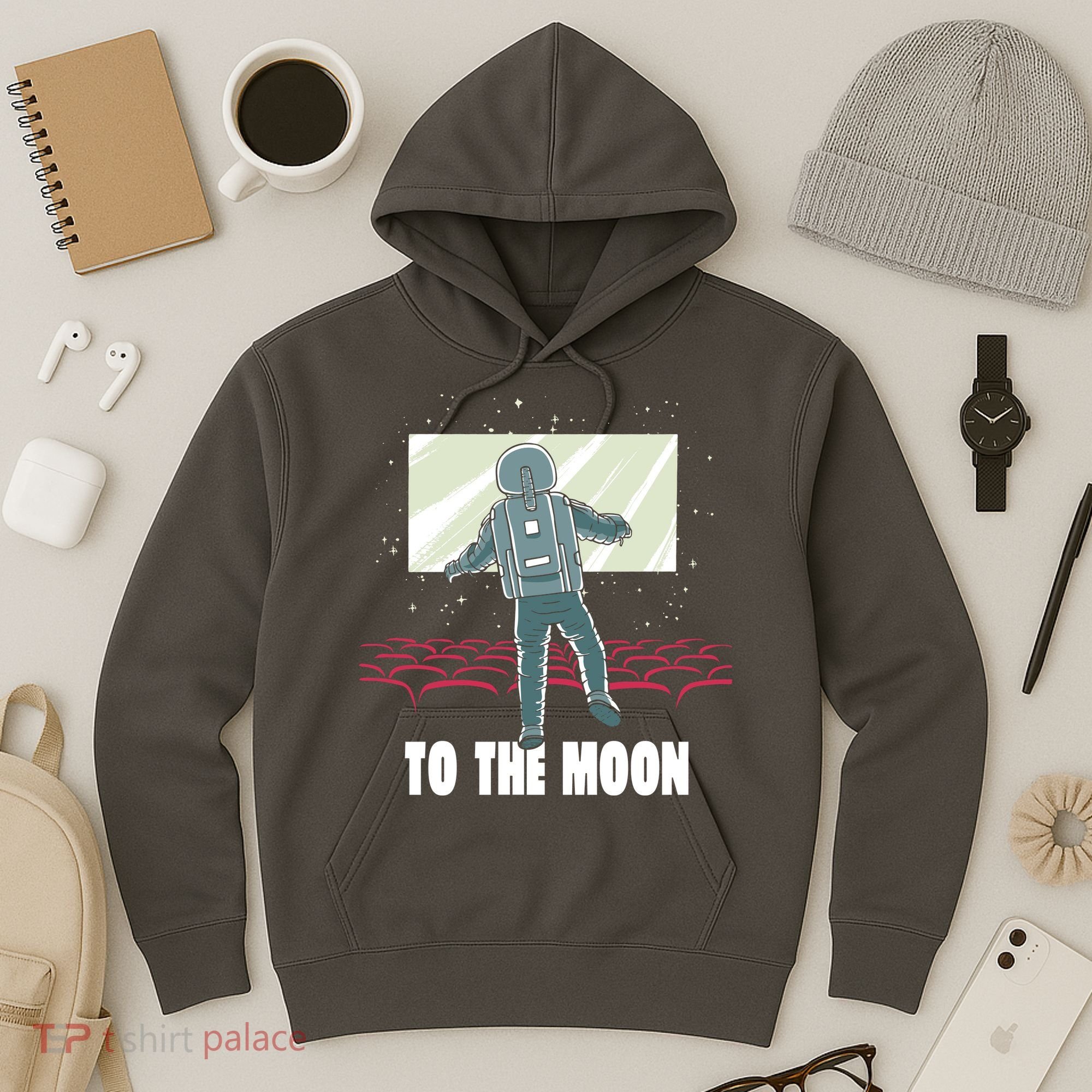 To The Moon Astronaut Movie Theatre Hoodie