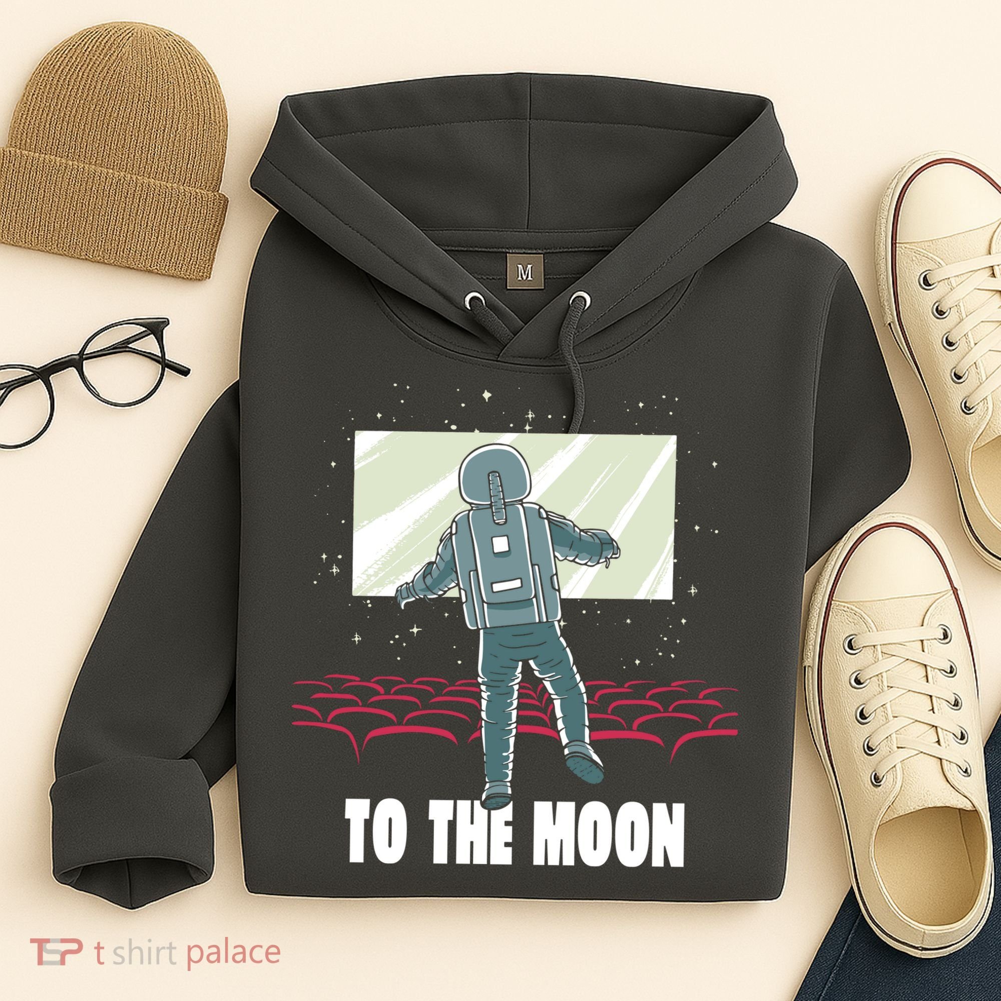 To The Moon Astronaut Movie Theatre Hoodie