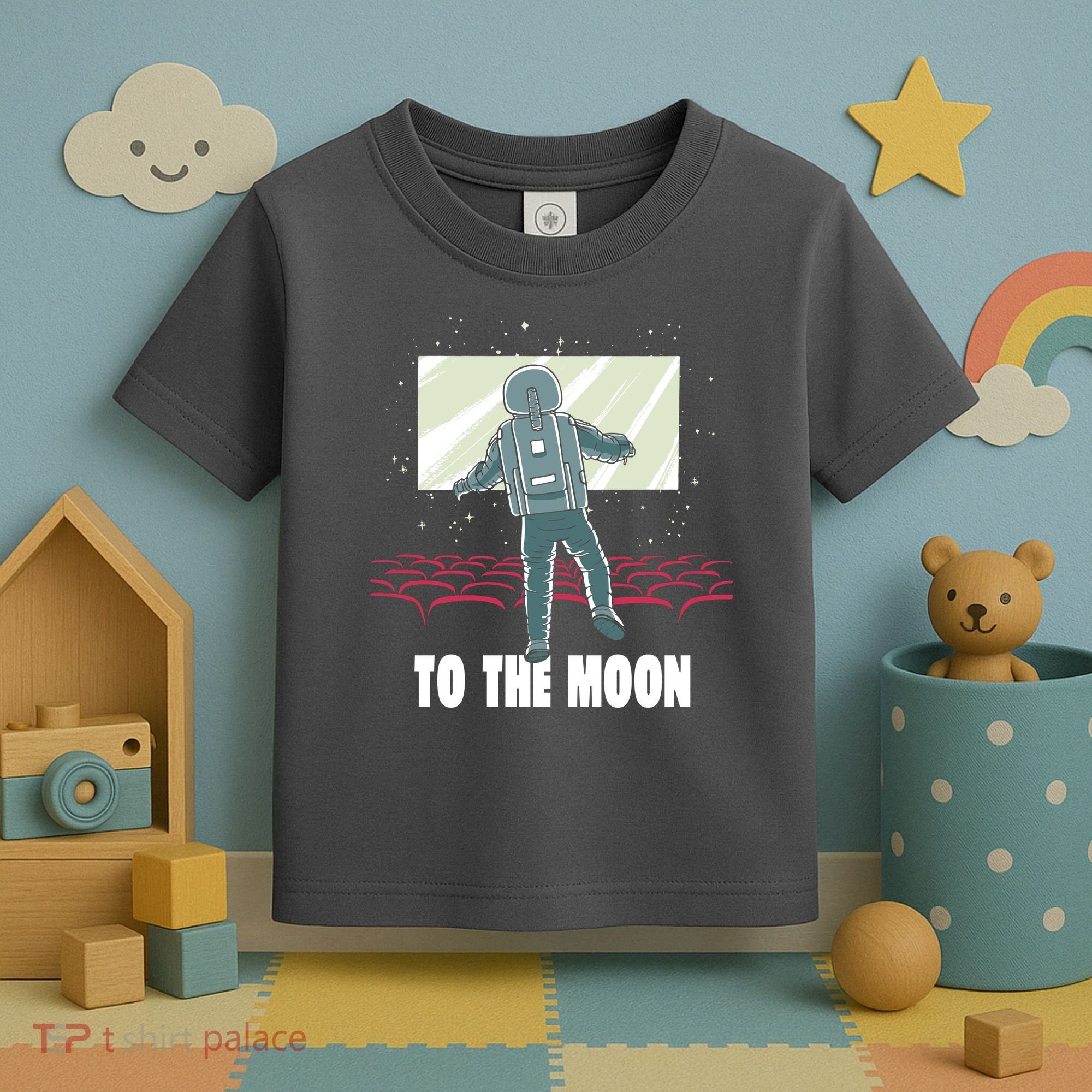 To The Moon Astronaut Movie Theatre Toddler T-Shirt