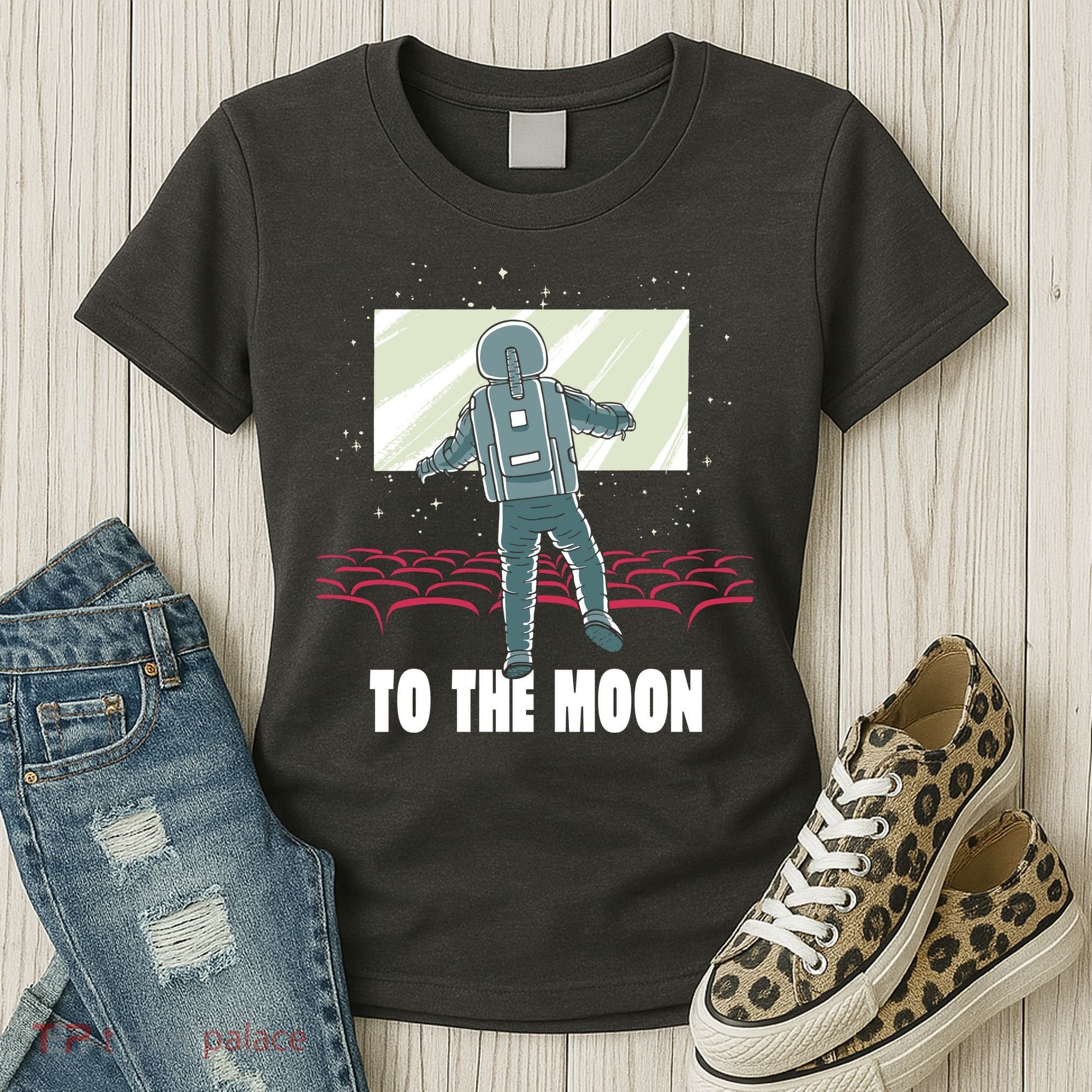 To The Moon Astronaut Movie Theatre Women's T-Shirt