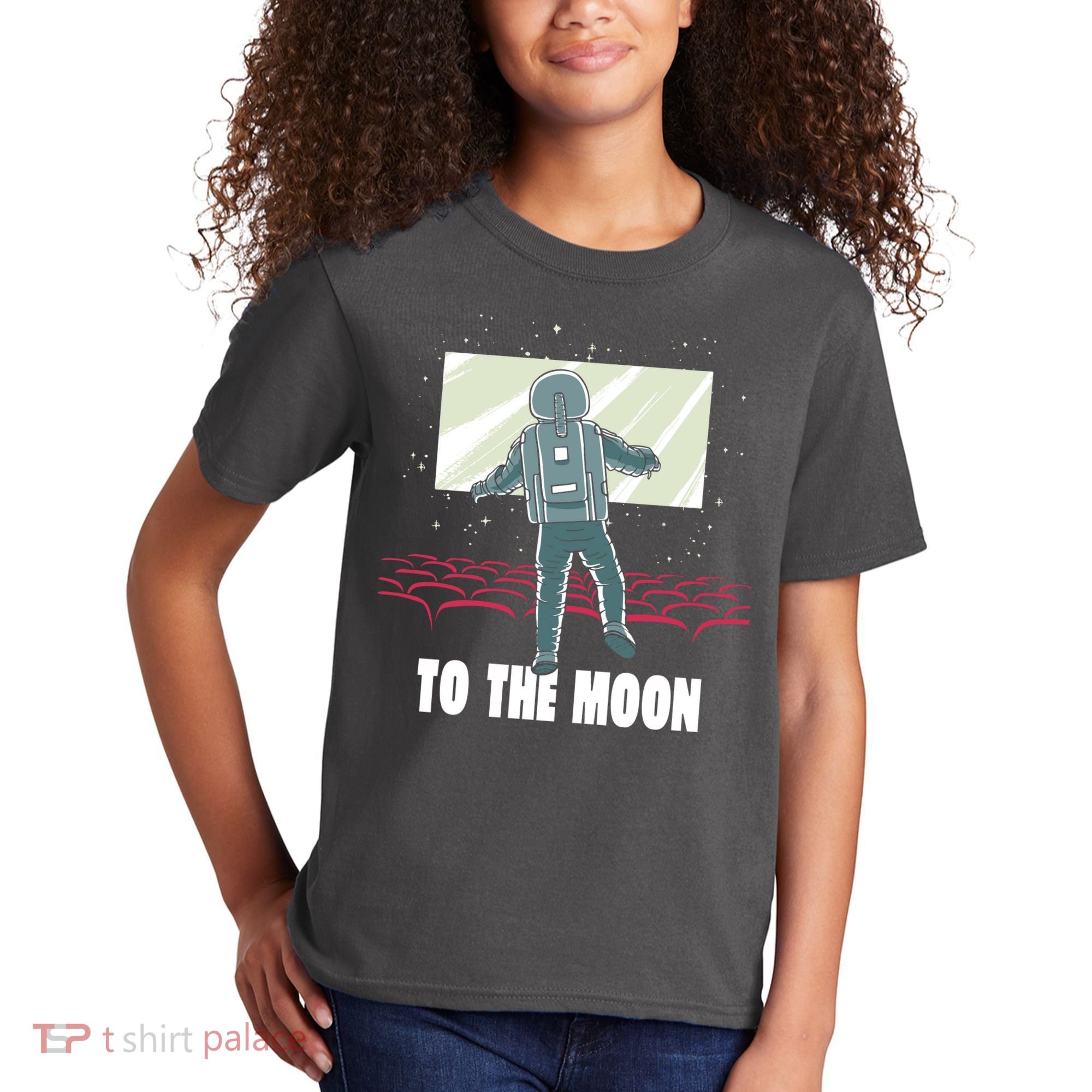 To The Moon Astronaut Movie Theatre Kids T-Shirt