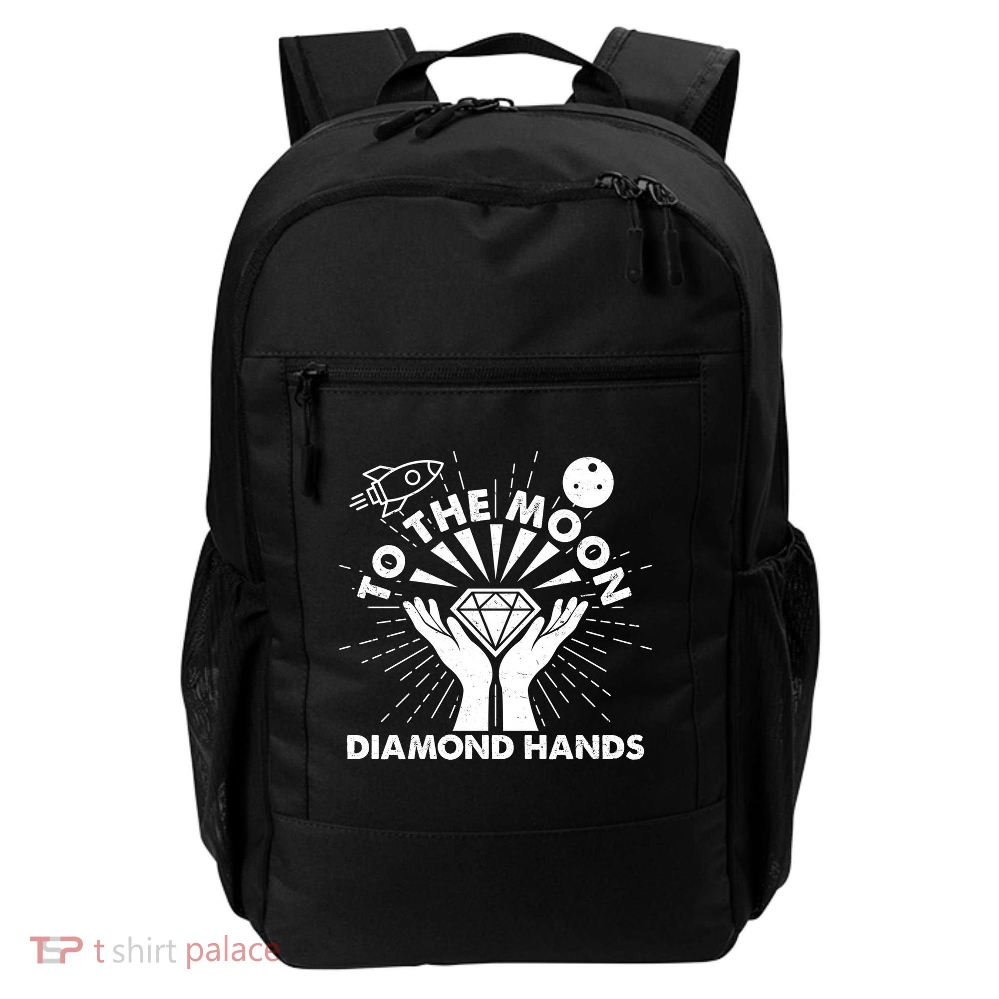To The Moon Diamond Hands Crypto Currency Backpack
