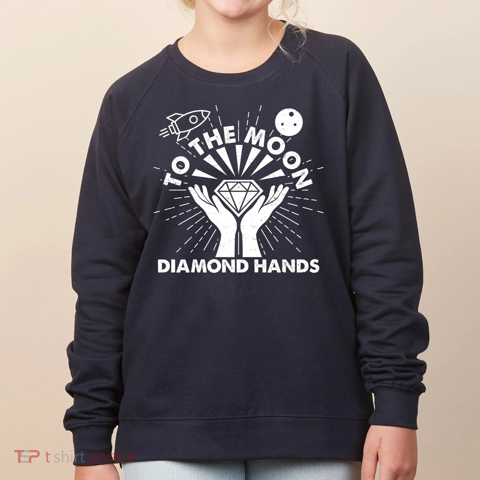 To The Moon Diamond Hands Crypto Currency Women's Sweatshirt