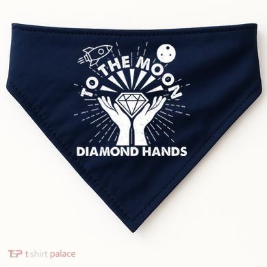 To The Moon Diamond Hands Crypto Currency USA-Made Doggie Bandana