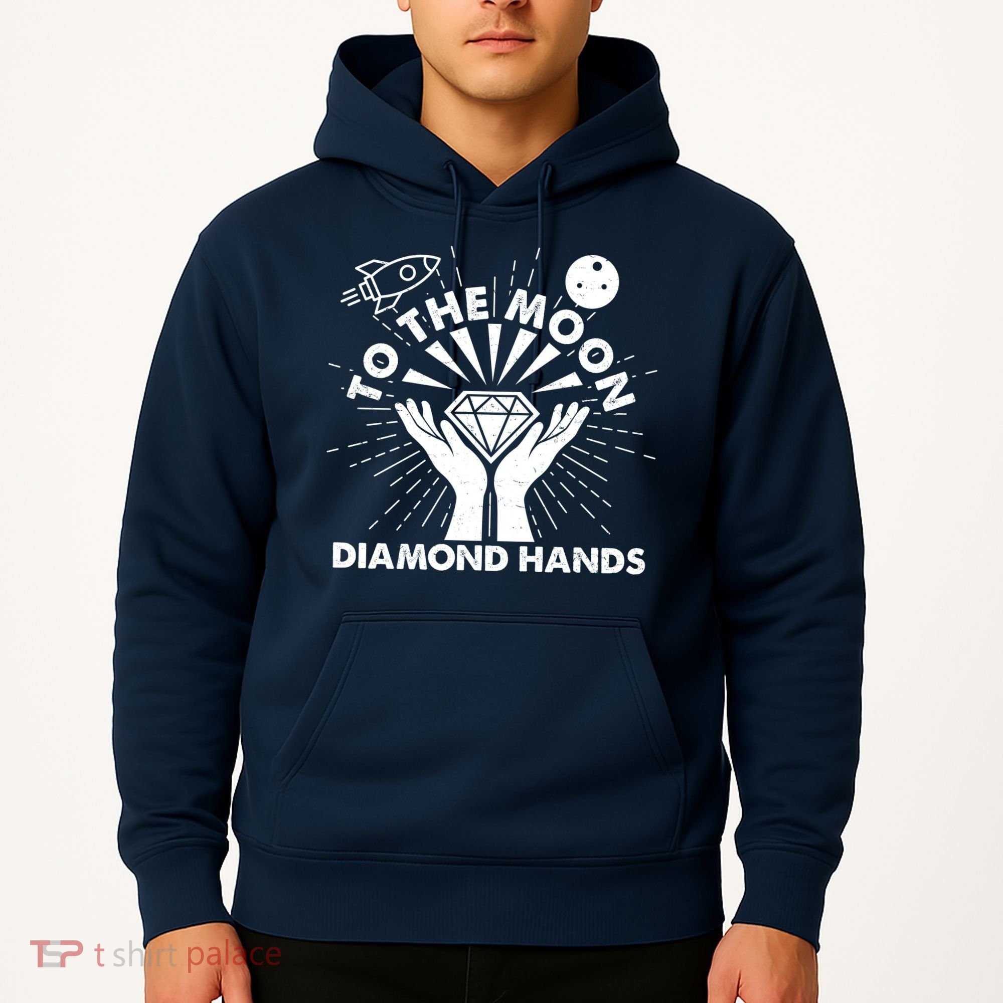 To The Moon Diamond Hands Crypto Currency Hoodie