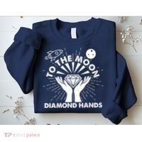 To The Moon Diamond Hands Crypto Currency Sweatshirt thumb 2