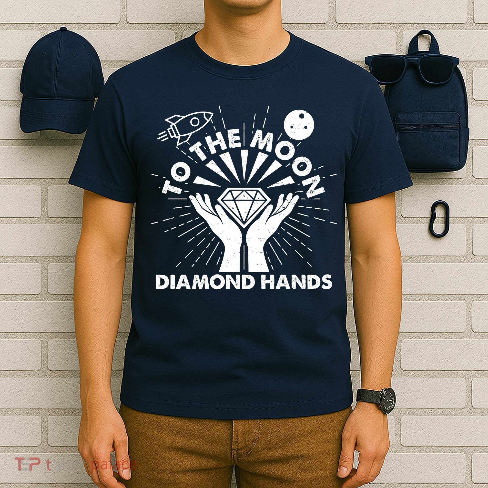 To The Moon Diamond Hands Crypto Currency T-Shirt