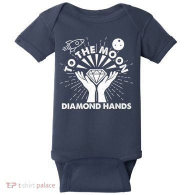 To The Moon Diamond Hands Crypto Currency Baby Bodysuit