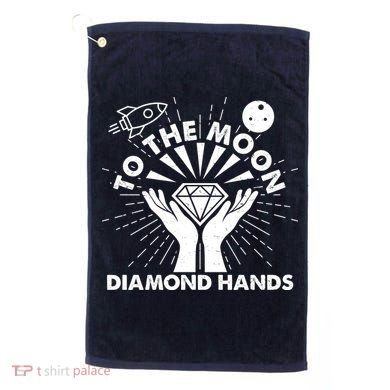 To The Moon Diamond Hands Crypto Currency Golf Towel