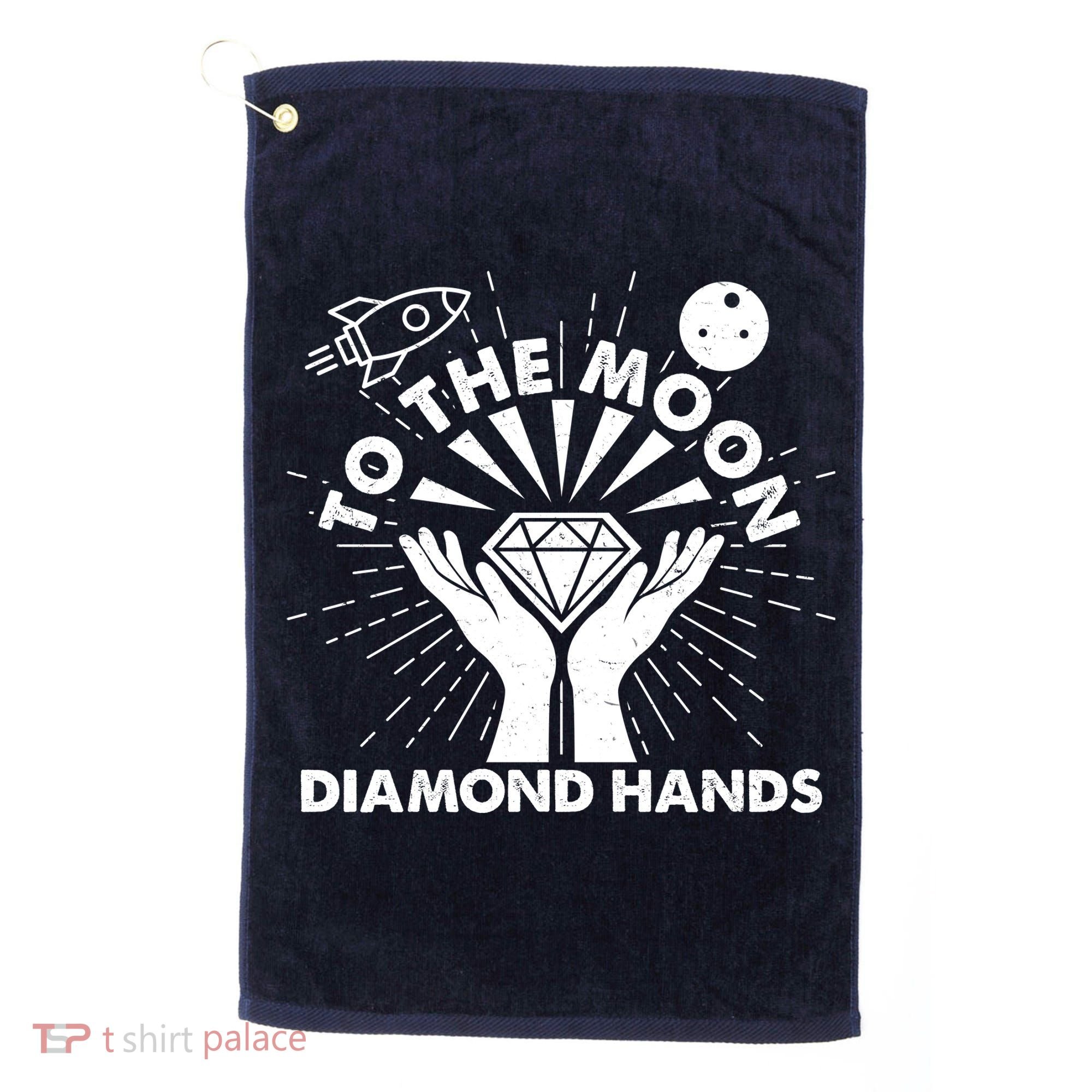 To The Moon Diamond Hands Crypto Currency Golf Towel