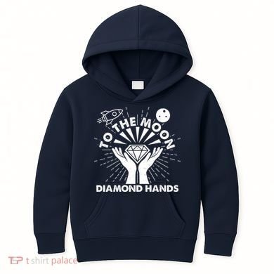 To The Moon Diamond Hands Crypto Currency Kids Hoodie