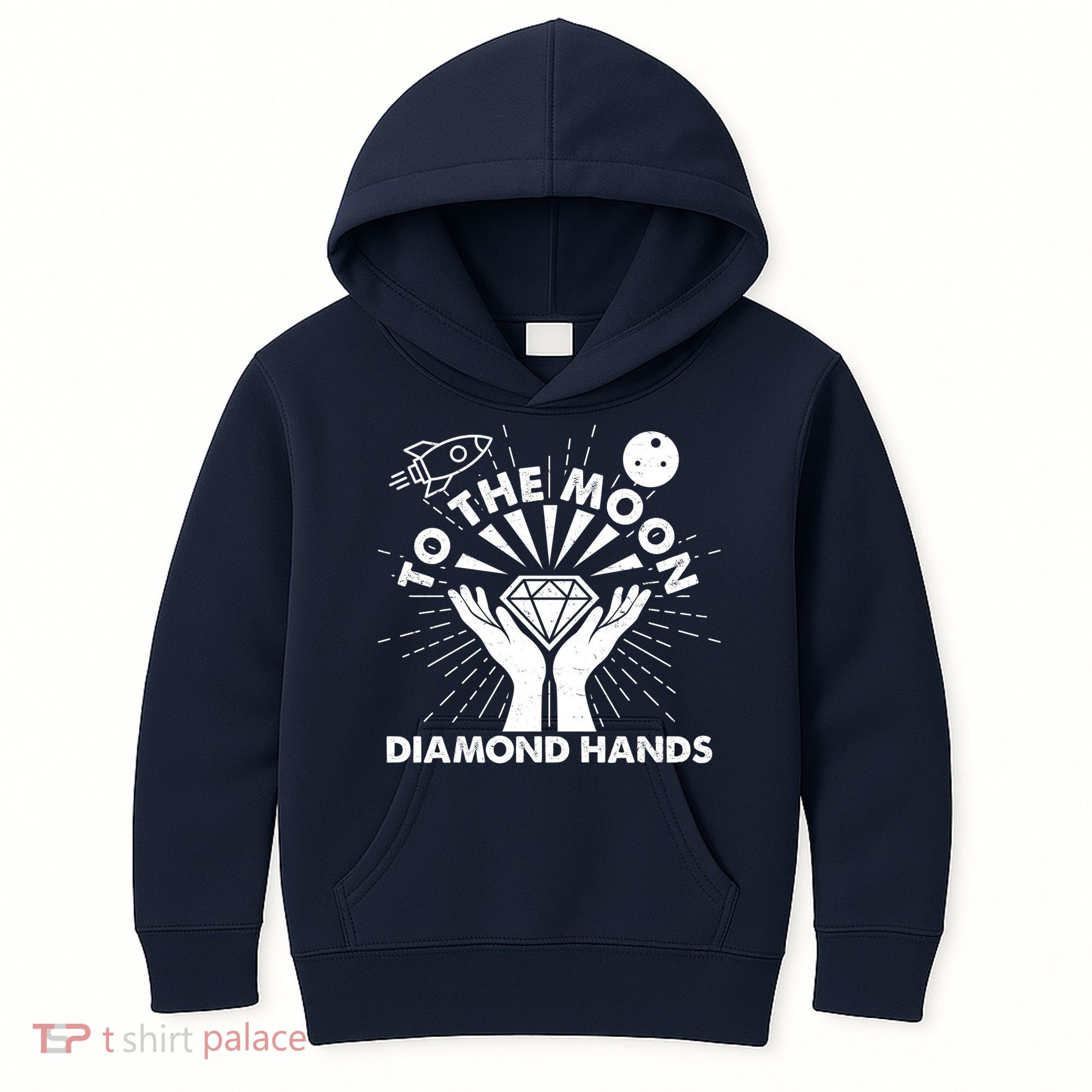 To The Moon Diamond Hands Crypto Currency Kids Hoodie