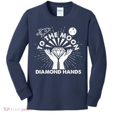To The Moon Diamond Hands Crypto Currency Kids Long Sleeve Shirt