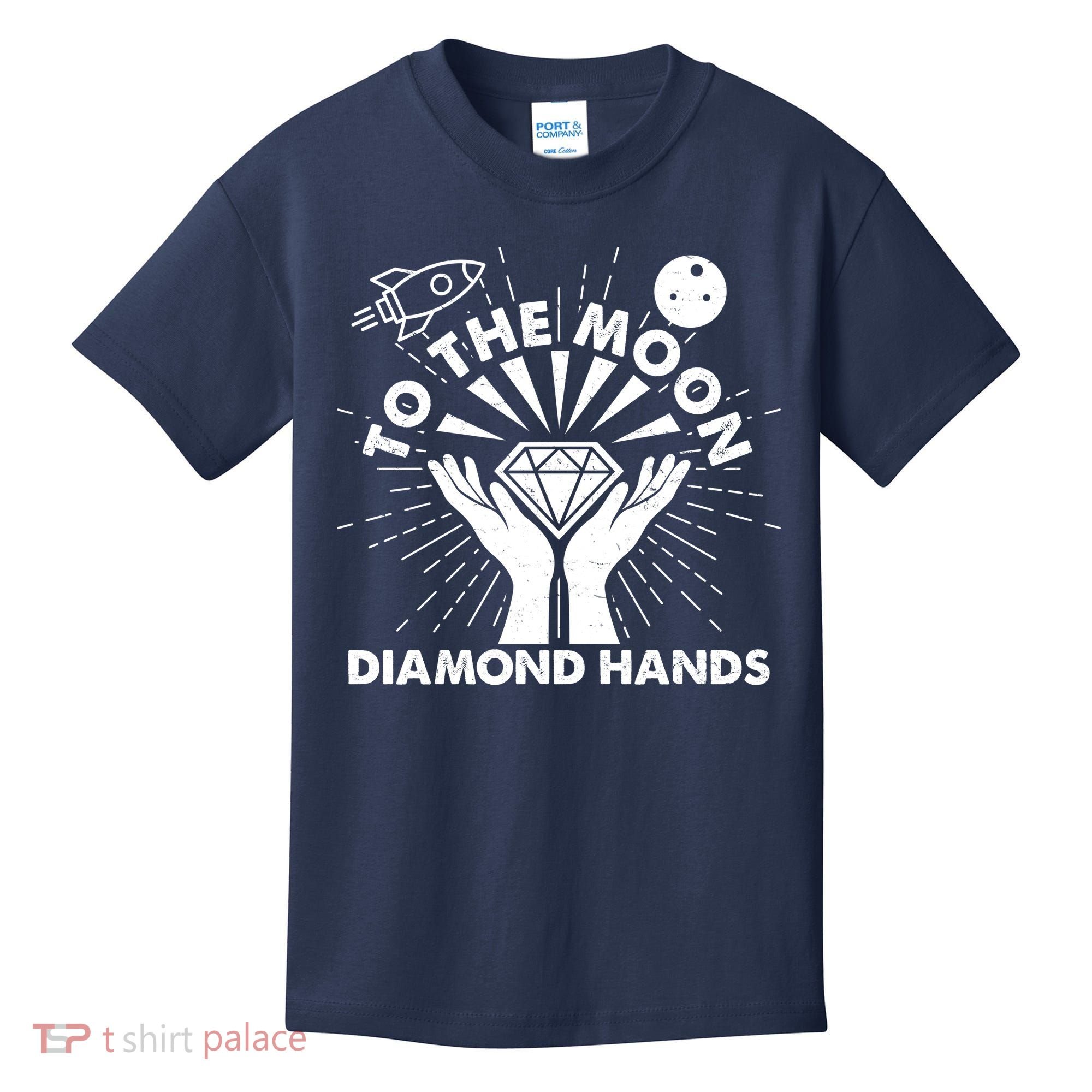 To The Moon Diamond Hands Crypto Currency Kids T-Shirt