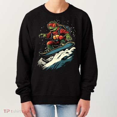 Turtle On A Snowboard Snowboarding Women's Sweatshirt