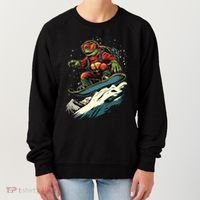 Turtle On A Snowboard Snowboarding Women's Sweatshirt thumb 0