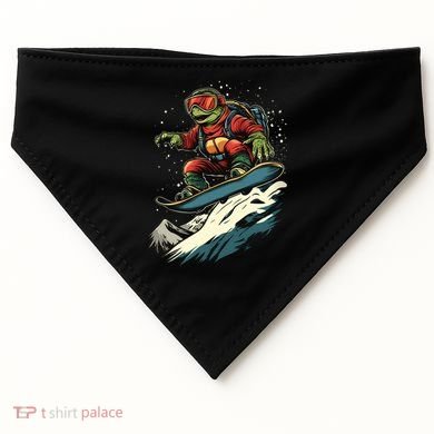 Turtle On A Snowboard Snowboarding USA-Made Doggie Bandana