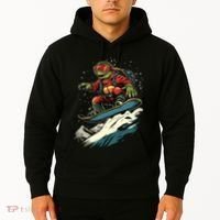 Turtle On A Snowboard Snowboarding Hoodie thumb 2