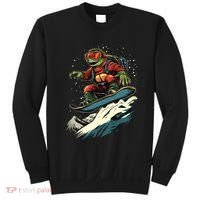 Turtle On A Snowboard Snowboarding Sweatshirt thumb 0