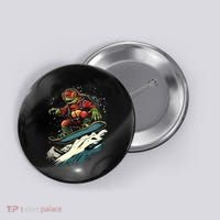 Turtle On A Snowboard Snowboarding Button thumb 0