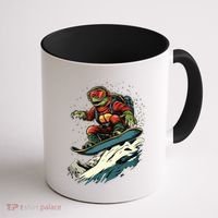 Turtle On A Snowboard Snowboarding Coffee Mug thumb 1