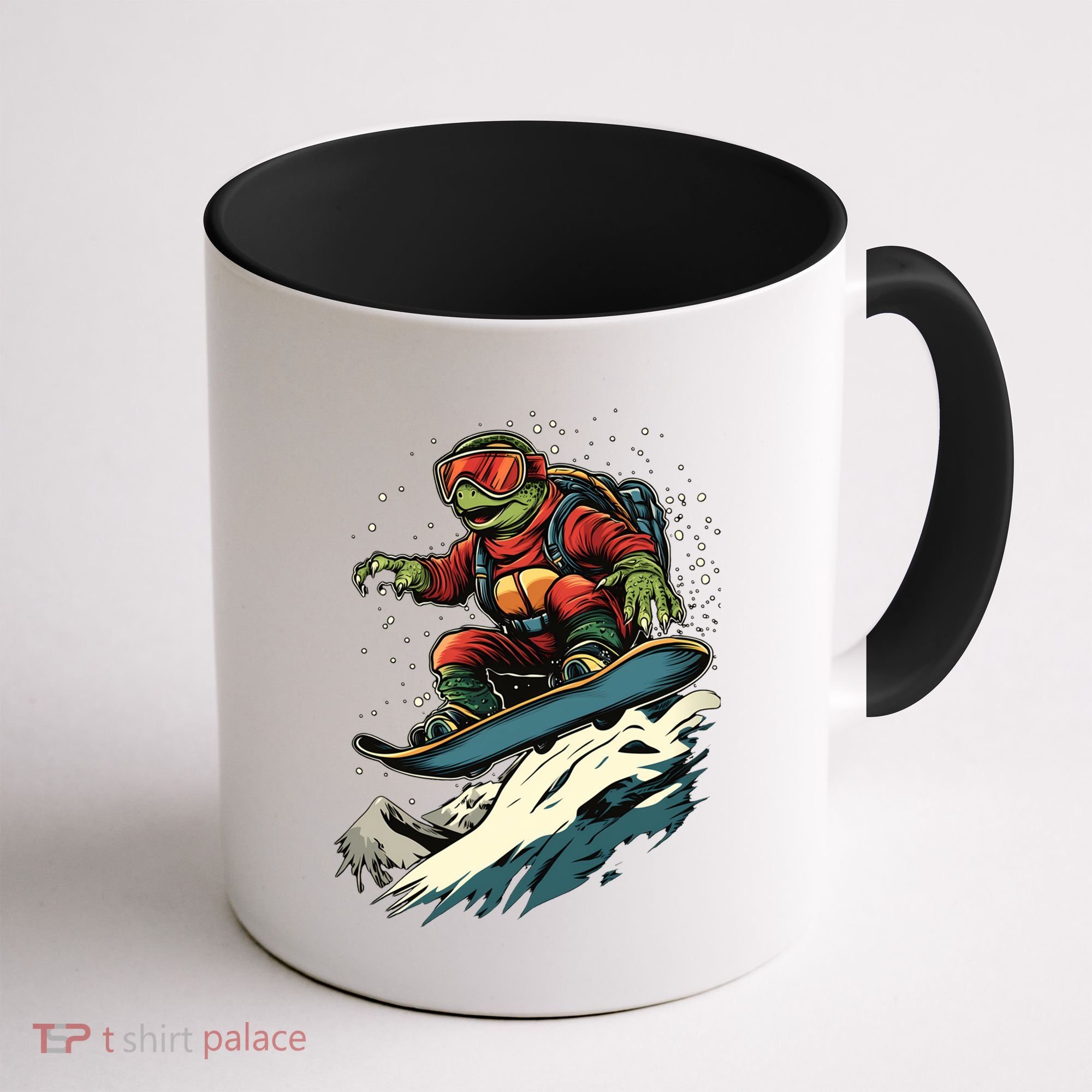 Turtle On A Snowboard Snowboarding Coffee Mug