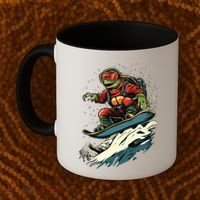 Turtle On A Snowboard Snowboarding Coffee Mug thumb 2